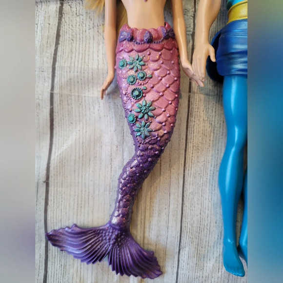 2010 Barbie Mermaid Tale & 2013 Ken Pearl Prince Full Size 12 in Dolls by Mattel - Picture 7 of 10